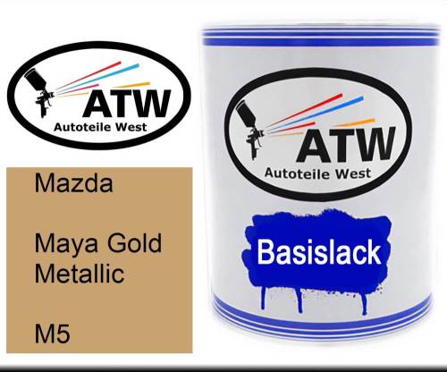 Mazda, Maya Gold Metallic, M5: 1L Lackdose, von ATW Autoteile West.